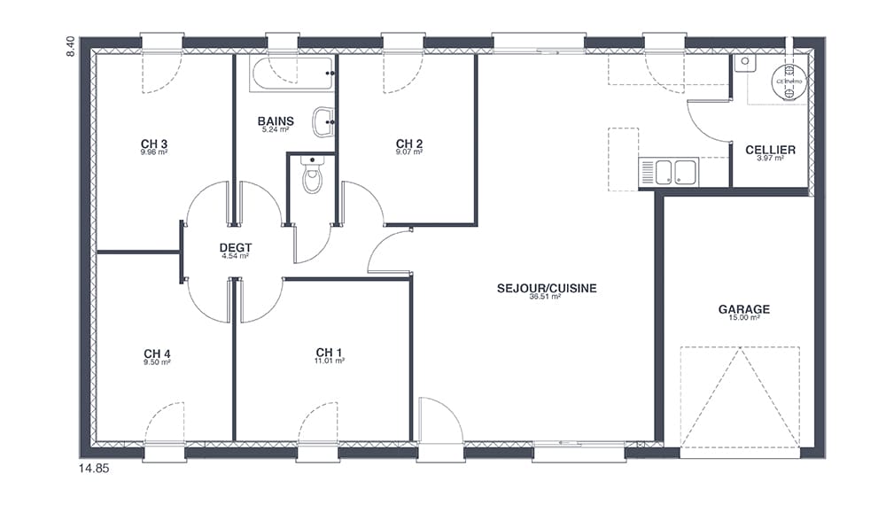 Plan Rez-de-chaussée Inter Family
